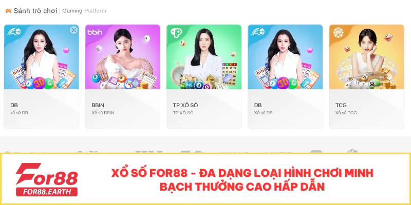 Khám Phá Xổ Số Tại FOR88 - Cơ Hội Thắng Lớn, Tỷ Lệ Cao 1 Xổ số FOR88 - Đa dạng loại hình chơi minh bạch thưởng cao hấp dẫn